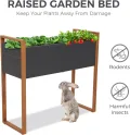 Grand patio Hochbeet Garten, Wetterfest, Metall Pflanzbeet mit Entwässerungslöcher, Blumenkasten für Outdoor, Balkon (100X38X91CM) - Thumbnail 5