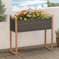 Grand patio Hochbeet Garten, Wetterfest, Metall Pflanzbeet mit Entwässerungslöcher, Blumenkasten für Outdoor, Balkon (100X38X91CM) - Thumbnail 1