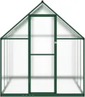 Gecheer Gewächshaus mit Fundamentrahmen Tomaten Treibhaus Tomatenhaus Frühbeet Garten Pflanzenhaus Gartenhaus Grün 224x169x195 cm Aluminimum - Thumbnail 4