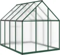 Gecheer Gewächshaus mit Fundamentrahmen Tomaten Treibhaus Tomatenhaus Frühbeet Garten Pflanzenhaus Gartenhaus Grün 224x169x195 cm Aluminimum - Thumbnail 5