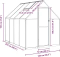 Gecheer Gewächshaus mit Fundamentrahmen Tomaten Treibhaus Tomatenhaus Frühbeet Garten Pflanzenhaus Gartenhaus Grün 224x169x195 cm Aluminimum - Thumbnail 8