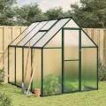 Gecheer Gewächshaus mit Fundamentrahmen Tomaten Treibhaus Tomatenhaus Frühbeet Garten Pflanzenhaus Gartenhaus Grün 224x169x195 cm Aluminimum - Thumbnail 2