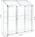 Aluminium Gewächshaus Beistell Tomatengewächshaus klein Dreitürig Treibhaus 182x52x190 cm - Thumbnail 2