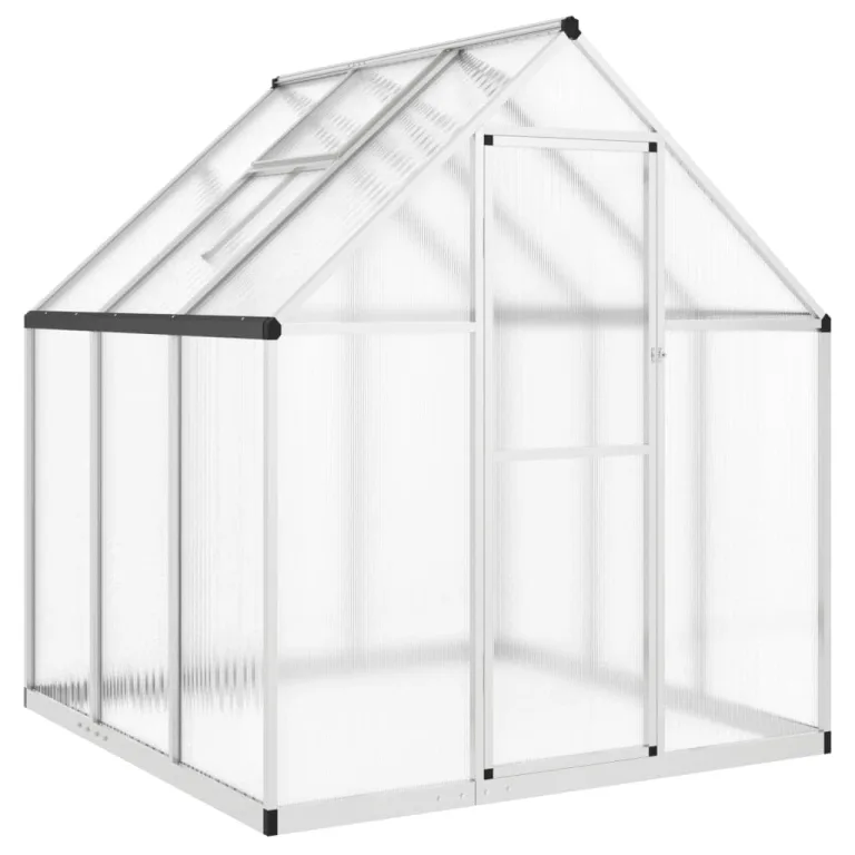 Rantry Gewächshaus für den Garten, Gestell Gewächshaus mit silbernem Fundament, 169 x 169 x 195 cm, aus Aluminium, Gewächshaus für den Garten, Gewächshaus für Pflanzen – Bild 2