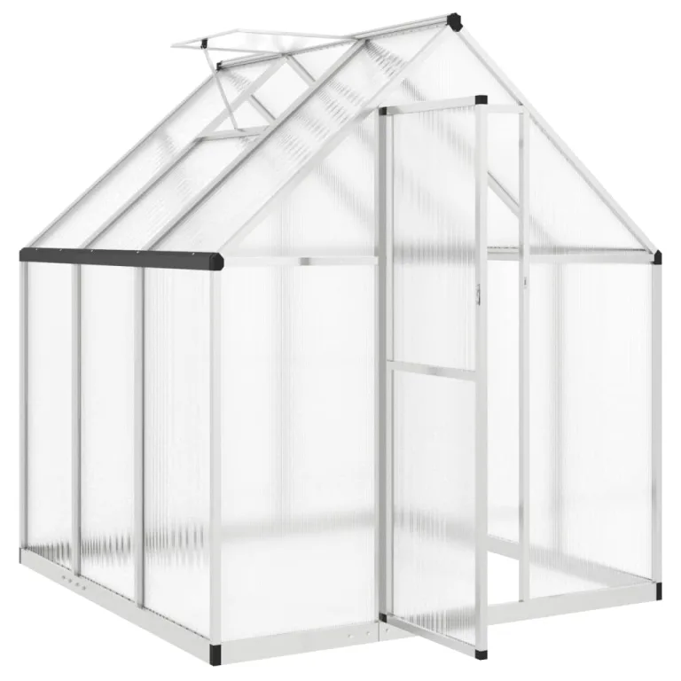 Rantry Gewächshaus für den Garten, Gestell Gewächshaus mit silbernem Fundament, 169 x 169 x 195 cm, aus Aluminium, Gewächshaus für den Garten, Gewächshaus für Pflanzen – Bild 6