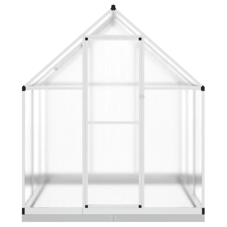 Rantry Gewächshaus für den Garten, Gestell Gewächshaus mit silbernem Fundament, 169 x 169 x 202 cm, aus Aluminium, Gewächshaus für den Garten, Gewächshaus für Pflanzen – Bild 3