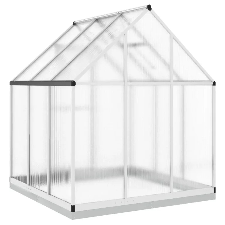 Rantry Gewächshaus für den Garten, Gestell Gewächshaus mit silbernem Fundament, 169 x 169 x 202 cm, aus Aluminium, Gewächshaus für den Garten, Gewächshaus für Pflanzen – Bild 5