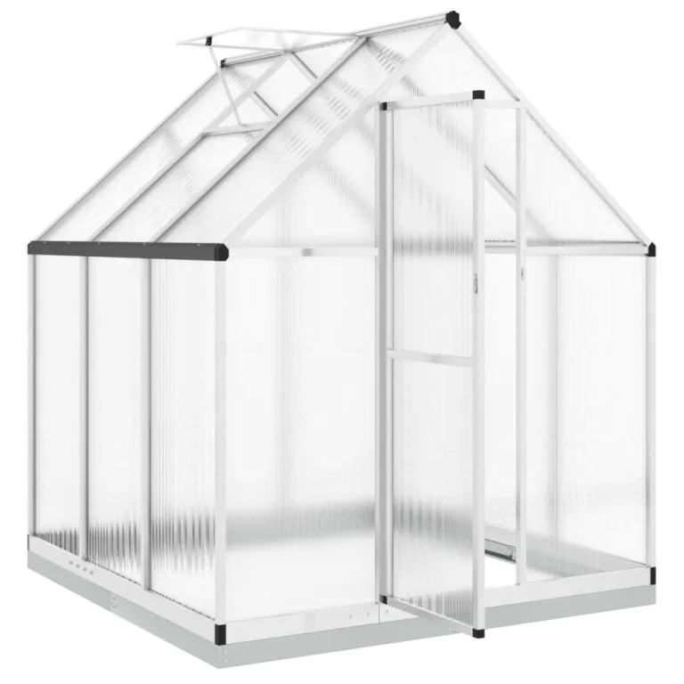 Rantry Gewächshaus für den Garten, Gestell Gewächshaus mit silbernem Fundament, 169 x 169 x 202 cm, aus Aluminium, Gewächshaus für den Garten, Gewächshaus für Pflanzen – Bild 6