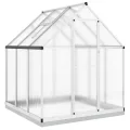 Rantry Gewächshaus für den Garten, Gestell Gewächshaus mit silbernem Fundament, 169 x 169 x 202 cm, aus Aluminium, Gewächshaus für den Garten, Gewächshaus für Pflanzen - Thumbnail 2
