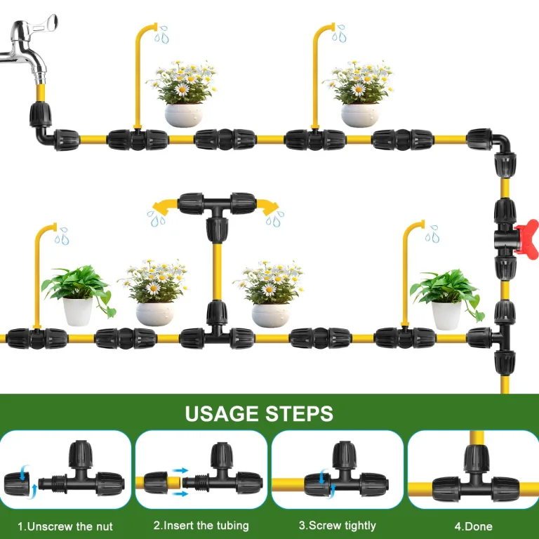 Bewässerungsarmaturen Kit für 1/2" Tropfschläuche für 13/16mm Bewässerungsschläuche 22Stk Gartenbewässerung Barbed Anschluss Bewässerungssystem Micro Drip Verbinder – Bild 3