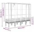 vidaXL Hochbeet mit Gewächshaus-Aufsatz, Pflanzbeet mit Eisenrohr-Rahmen, Gemüsebeet für Garten Terrasse Balkon, Pflanzkasten Frühbeet, Rattan-Optik - Thumbnail 3