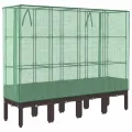 vidaXL Hochbeet mit Gewächshaus-Aufsatz, Pflanzbeet mit Eisenrohr-Rahmen, Gemüsebeet für Garten Terrasse Balkon, Pflanzkasten Frühbeet, Rattan-Optik - Thumbnail 8
