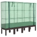 vidaXL Hochbeet mit Gewächshaus-Aufsatz, Pflanzbeet mit Eisenrohr-Rahmen, Gemüsebeet für Garten Terrasse Balkon, Pflanzkasten Frühbeet, Rattan-Optik - Thumbnail 9