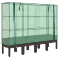 vidaXL Hochbeet mit Gewächshaus-Aufsatz, Pflanzbeet mit Eisenrohr-Rahmen, Gemüsebeet für Garten Terrasse Balkon, Pflanzkasten Frühbeet, Rattan-Optik - Thumbnail 1