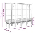 vidaXL Hochbeet, Pflanzkasten mit Gewächshaus-Aufsatz, Frühbeet für Balkon Garten Terrasse, Gemüsebeet Blumenbeet Pflanzbeet, Rattan-Optik - Thumbnail 3