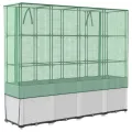 vidaXL Hochbeet mit Gewächshaus-Aufsatz, Pflanzbeet mit Eisenrohr-Rahmen, Gemüsebeet für Garten Terrasse Balkon, Pflanzkasten Frühbeet, Rattan-Optik - Thumbnail 6