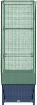 vidaXL Hochbeet mit Gewächshaus-Aufsatz, Pflanzbeet mit Eisenrohr-Rahmen, Gemüsebeet für Garten Terrasse Balkon, Pflanzkasten Frühbeet, Rattan-Optik - Thumbnail 6