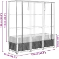 vidaXL Hochbeet, Pflanzkasten mit Gewächshaus-Aufsatz, Frühbeet für Balkon Garten Terrasse, Gemüsebeet Blumenbeet Pflanzbeet, Rattan-Optik - Thumbnail 5