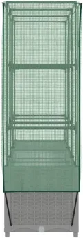 vidaXL Hochbeet, Pflanzkasten mit Gewächshaus-Aufsatz, Frühbeet für Balkon Garten Terrasse, Gemüsebeet Blumenbeet Pflanzbeet, Rattan-Optik - Thumbnail 7