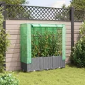 vidaXL Hochbeet, Pflanzkasten mit Gewächshaus-Aufsatz, Frühbeet für Balkon Garten Terrasse, Gemüsebeet Blumenbeet Pflanzbeet, Rattan-Optik - Thumbnail 3