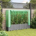 vidaXL Hochbeet, Pflanzkasten mit Gewächshaus-Aufsatz, Frühbeet für Balkon Garten Terrasse, Gemüsebeet Blumenbeet Pflanzbeet, Rattan-Optik - Thumbnail 3
