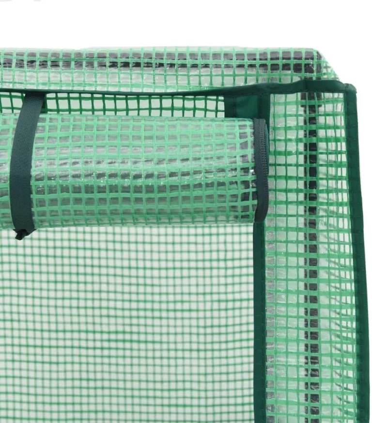 vidaXL Hochbeet mit Gewächshaus-Aufsatz, Pflanzbeet mit Eisenrohr-Rahmen, Gemüsebeet für Garten Terrasse Balkon, Pflanzkasten Frühbeet, Rattan-Optik – Bild 8