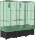 vidaXL Hochbeet mit Gewächshaus-Aufsatz, Pflanzbeet mit Eisenrohr-Rahmen, Gemüsebeet für Garten Terrasse Balkon, Pflanzkasten Frühbeet, Rattan-Optik - Thumbnail 7