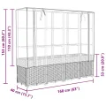vidaXL Hochbeet mit Gewächshausabdeckung Rattanoptik 160x40x153 cm - Thumbnail 7