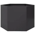 vidaXL Pflanzkübel, Blumenkübel mit Offenem Boden, Hochbeet Gemüsebeet für Garten Terrasse, Pflanzkasten Blumenkasten Kompostbehälter, Schwarz Sechseckig Stahl - Thumbnail 8