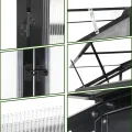 Anlehngewächshaus Tomaten Gewächshaus 180x55x190cm Aluminium Beistell-Gewächshaus, Treibhaus Gartenhaus Frühbeet mit Rückwand, Winterfest Klein, Minigewächshaus, Schwarz - Thumbnail 7