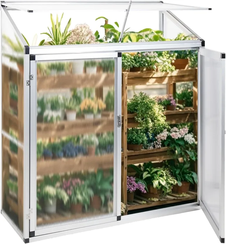 Anlehngewächshaus Tomatenhaus Gewächshaus 130x52x140cm Aluminium Beistell-Gewächshaus, Treibhaus Gartenhaus Frühbeet Ohne Rückwand, Gewächshaus Winterfest Klein, Minigewächshaus, Silber – Bild 1