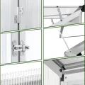 Anlehngewächshaus Tomatenhaus Gewächshaus 130x52x140cm Aluminium Beistell-Gewächshaus, Treibhaus Gartenhaus Frühbeet Ohne Rückwand, Gewächshaus Winterfest Klein, Minigewächshaus, Silber - Thumbnail 2