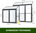 Anlehngewächshaus Tomaten Gewächshaus 130x55x140cm Aluminium Beistell-Gewächshaus, Treibhaus Gartenhaus Frühbeet mit Rückwand, Winterfest Klein, Minigewächshaus, Schwarz - Thumbnail 6