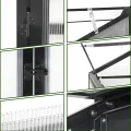 Anlehngewächshaus Tomaten Gewächshaus 130x55x140cm Aluminium Beistell-Gewächshaus, Treibhaus Gartenhaus Frühbeet mit Rückwand, Winterfest Klein, Minigewächshaus, Schwarz - Thumbnail 2