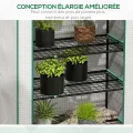 Outsunny Garten-Gewächshaus aus PE mit Regalen mit 5 Ebenen, Balkongewächshaus, verstärkte Plane 135 g/m², Gestell aus Stahl, Tür mit Reißverschluss, aufrollbar, für Gemüse, Pflanzen, Blumen, 90 x 49 - Thumbnail 3