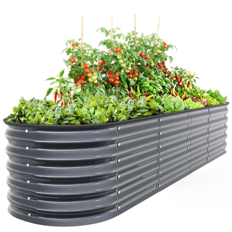 Ohuhu Hochbeet Metall Pflanzenbeet 240x90x45 cm, Hochbeete für Garten aus robustem Stahlblech mit stabilem Design, Rostschutz und Langer Haltbarkeit – Ideal für Gemüse, Kräuter & Blumen Anthrazit – Bild 10