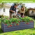 Ohuhu Hochbeet Metall Pflanzenbeet 240x90x45 cm, Hochbeete für Garten aus robustem Stahlblech mit stabilem Design, Rostschutz und Langer Haltbarkeit – Ideal für Gemüse, Kräuter & Blumen Anthrazit - Thumbnail 2
