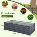 Ohuhu Hochbeet Metall Pflanzenbeet 240x90x45 cm, Hochbeete für Garten aus robustem Stahlblech mit stabilem Design, Rostschutz und Langer Haltbarkeit – Ideal für Gemüse, Kräuter & Blumen Anthrazit - Thumbnail 4