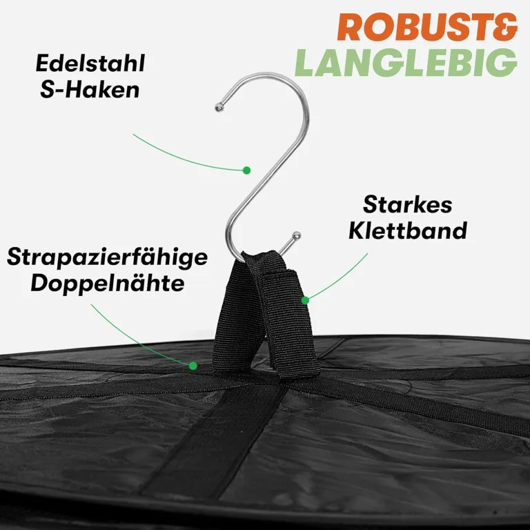 Hochwertiges Trockennetz für Kräuter – Trocknungssystem mit Reißverschluss für Grow Zelt oder Gewächshaus – Atmungsaktives, Strapazierfähiges Material – Netz für Ernte und Kräutertrocknung (6-Lagiges) – Bild 2