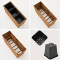 Pflanzkübel Holz – imprägniert wetterfest – mit herausnehmbarem Kunststoffeinsatz – Hochbeet Blumenkasten für Balkon Garten Terrasse (Horizontal-braun 98x36 H55 cm) - Thumbnail 5
