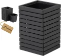 Pflanzkübel Holz – imprägniert wetterfest – mit herausnehmbarem Kunststoffeinsatz – Hochbeet Blumenkasten für Balkon Garten Terrasse (Horizontal-braun 98x36 H55 cm) - Thumbnail 9