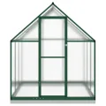 IKAYAA Gewächshaus Aluminium mit Fundament Gartenhaus Winterfest Gewächshaus Glas Glashaus Garten Tomatenhaus Frühbeet und Pflanzenhaus 169 x 169 x 202 cm Grün und transparent - Thumbnail 4