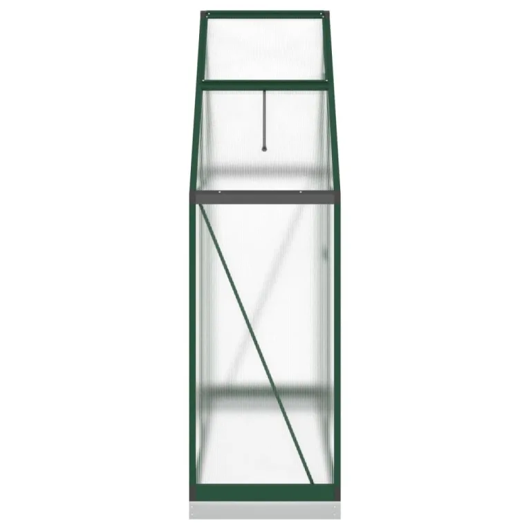 IKAYAA Gewächshaus Aluminium mit Fundament Gartenhaus Winterfest Gewächshaus Glas Glashaus Garten Tomatenhaus Frühbeet und Pflanzenhaus 169 x 58 x 202 cm Grün und transparent – Bild 5