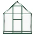 IKAYAA Gewächshaus Aluminium mit Fundament Gartenhaus Winterfest Gewächshaus Glas Glashaus Garten Tomatenhaus Frühbeet und Pflanzenhaus 169 x 58 x 195 cm Grün und transparent - Thumbnail 4