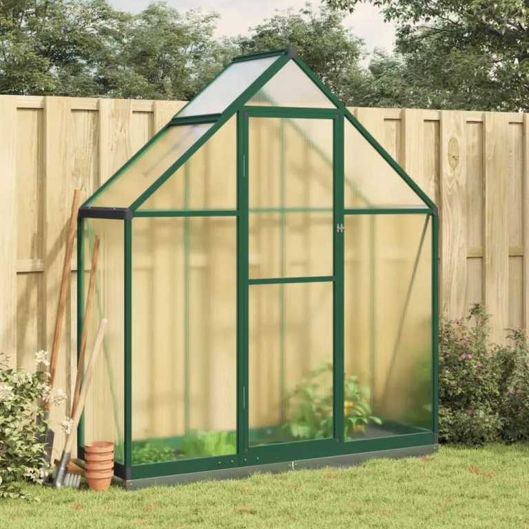 IKAYAA Gewächshaus Aluminium mit Fundament Gartenhaus Winterfest Gewächshaus Glas Glashaus Garten Tomatenhaus Frühbeet und Pflanzenhaus 224 x 169 x 202 cm Anthrazit und transparent – Bild 10