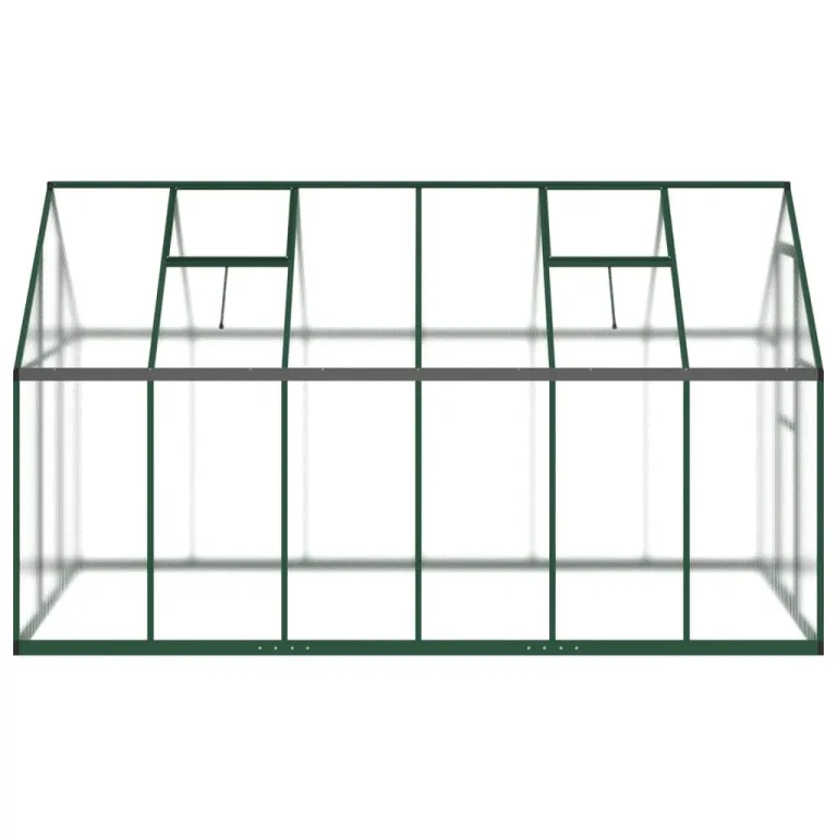 IKAYAA Gewächshaus Aluminium mit Fundament Gartenhaus Winterfest Gewächshaus Glas Glashaus Garten Tomatenhaus Frühbeet und Pflanzenhaus 334 x 169 x 195 cm Grün und transparent – Bild 5