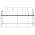 IKAYAA Gewächshaus Aluminium mit Fundament Gartenhaus Winterfest Gewächshaus Glas Glashaus Garten Tomatenhaus Frühbeet und Pflanzenhaus 334 x 169 x 195 cm Silbern und transparent - Thumbnail 4