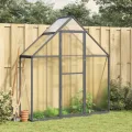 IKAYAA Gewächshaus Aluminium mit Fundament Gartenhaus Winterfest Gewächshaus Glas Glashaus Garten Tomatenhaus Frühbeet und Pflanzenhaus 334 x 169 x 195 cm Silbern und transparent - Thumbnail 8
