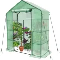 VOUNOT® Gewächshaus Foliengewächshaus, begehbares Gartenhäuschen mit 4 Regalebenen, Tomatenhaus Tomatengewächshaus, Grün 143x73x195cm - Thumbnail 1