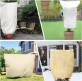 1 Stück Winterschutz für Pflanzen Frostschutz Schutzhülle Winterschutz Kübelpflanzensack mit Zugband, Wiederverwendbar Winter Pflanzenschutzsack Atmungsaktiv Reißfest 160x240CM (Beige) - Thumbnail 7